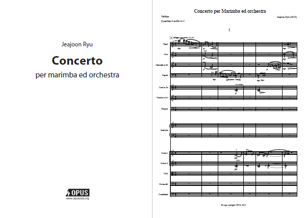 Jeajoon Ryu : Concerto per Marimba ed Orchestra [Rental Score]