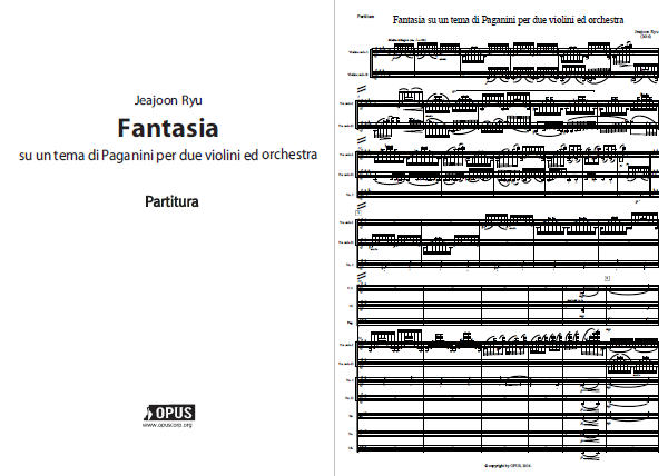 Jeajoon Ryu : Fantasia su un tema di Paganini per due Violini ed Orchestra [Rental Score]