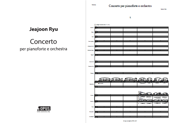 Jeajoon Ryu : Concerto per pianoforte e orchestra [Study Score]