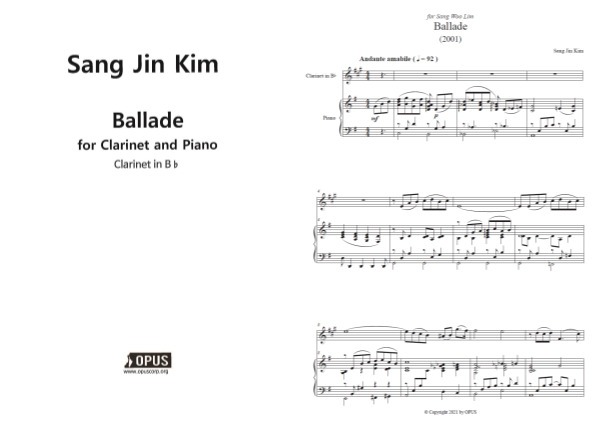 Sangjin Kim : Ballade for Clarinet and Piano