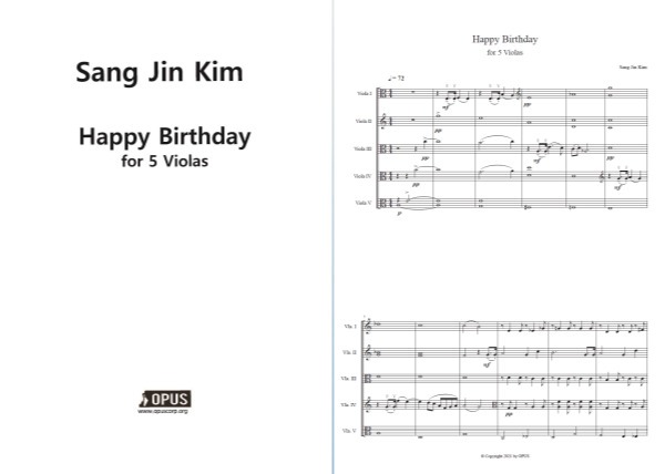 Sangjin Kim : Happy Birthday for 5 Violas