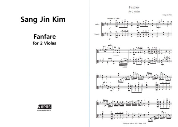 Sangjin Kim : Fanfare for 2 Violas