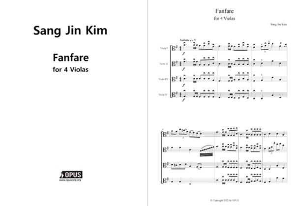 Sangjin Kim : Fanfare for 4 Violas