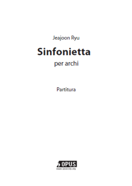 Jeajoon Ryu : Sinfonietta per archi [Rental Score]