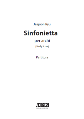 Jeajoon Ryu : Sinfonietta per archi [Study Score]